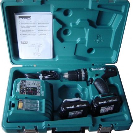 APARAFUSADORA MAKITA BHP453RHE3 BATERIA 18 VOLTES COM MALA