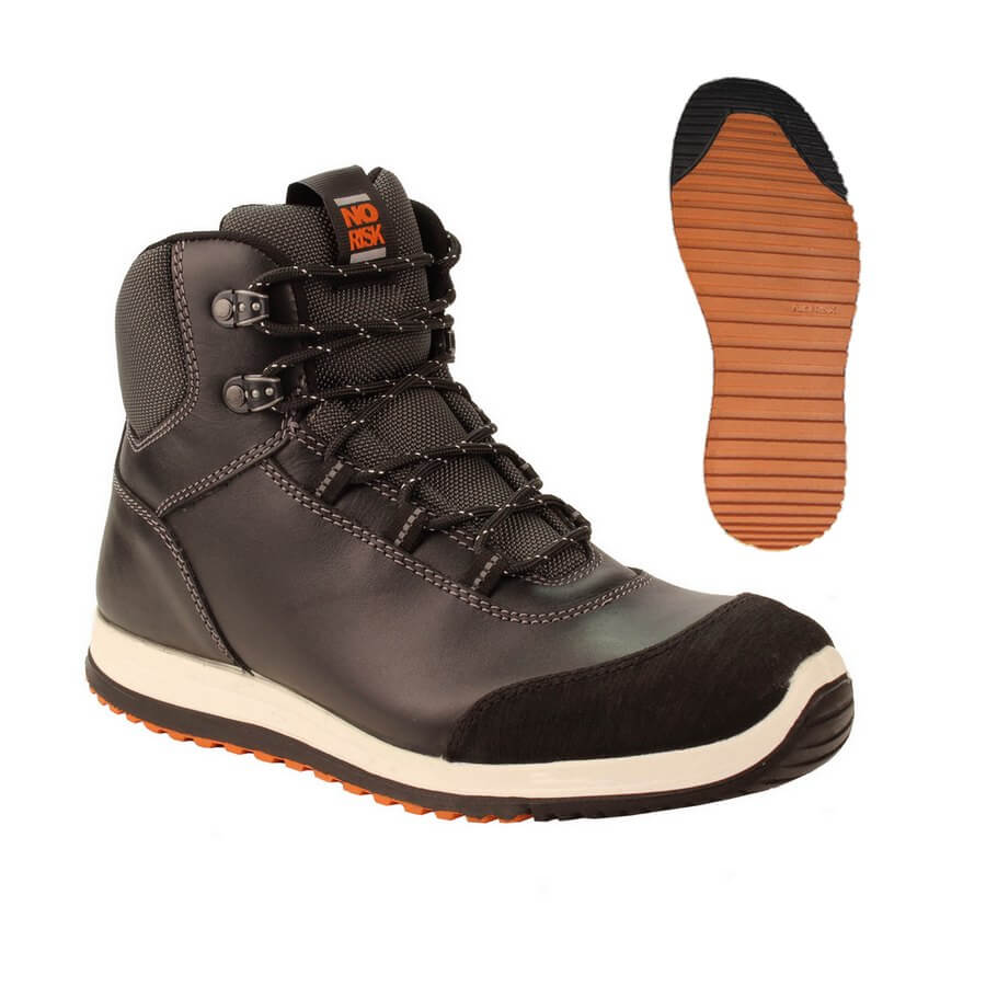 Bota de trabalho, pele, biqueira aço